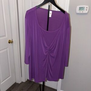 SOFT COMFY DEEP PURPLE JMS JUST MY SIZE WOMEN'S BLOUSE 4X Casual Work Wear Chic